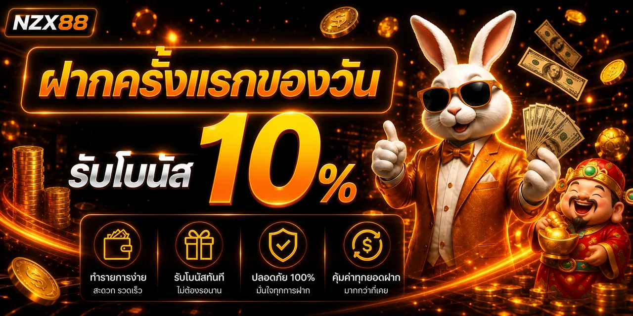 แบนเนอร์ NZX88 โบนัสฝากครั้งแรกโทนส้มดำ